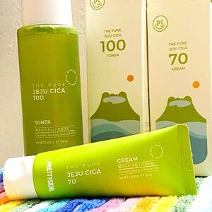 Prettyskin Jeju Cica line Toner100/Cream70 both NWB!